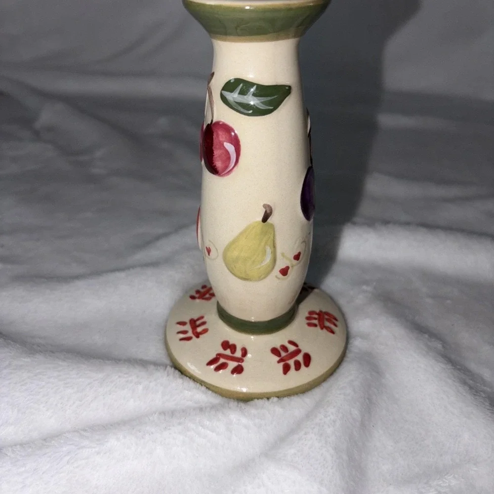 Vintage Noble Excellence Napa Valley Fruit Motif Candle Holder Base Only 80s EUC
